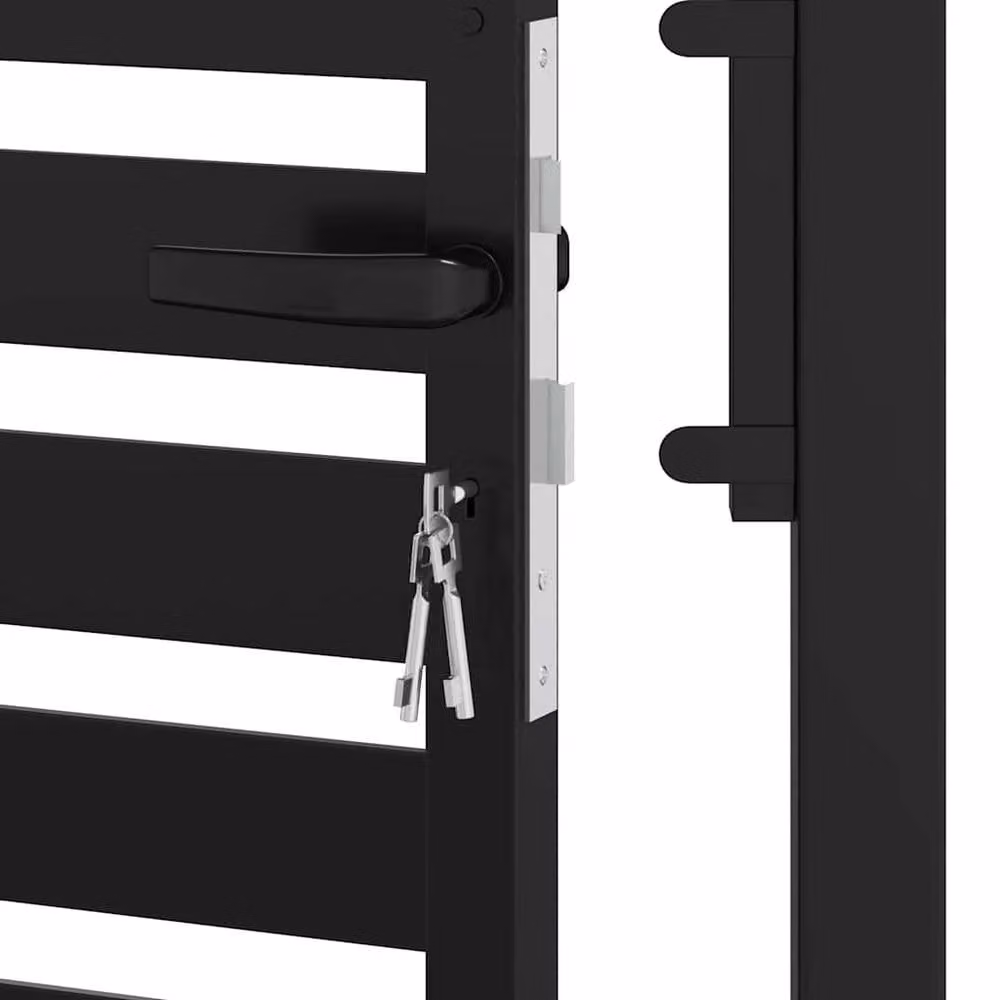 Berkfield Home Lockable Aluminium Garden Gate in Black, W: 100 cm, H: 120 cm – 5