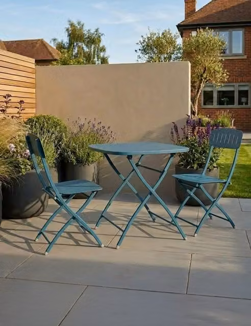 Royalcraft Venice Square Bistro Set in Matt Dark Blue, W/D/H: 70 x 70 x 70 cm