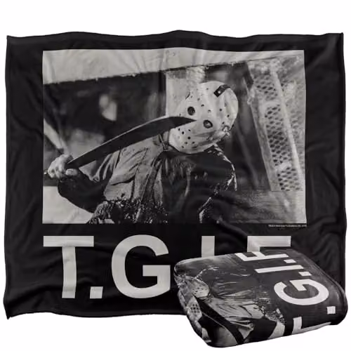 Warner Bros. Friday The 13th TGIF Silky Touch Super Soft Fleece Throw Blanket, Multicolour, W/D/H: 127.0 x 152.4 x 127.0 cm