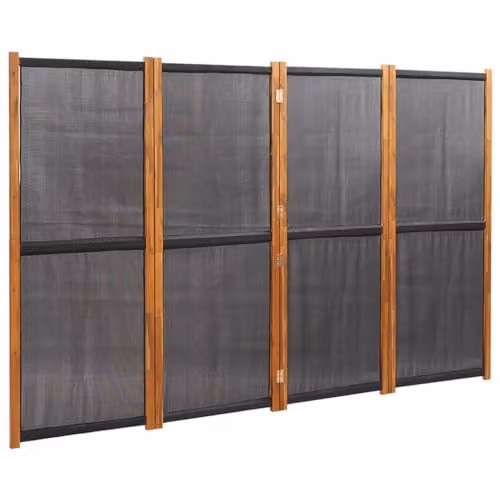 vidaXL 4-Panel Modern Wood Room Divider, Black, W: 280 cm, H: 180 cm