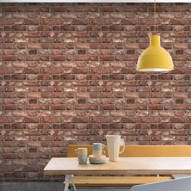 Grandeco Industrial Red 3D Effect Brick Wallpaper