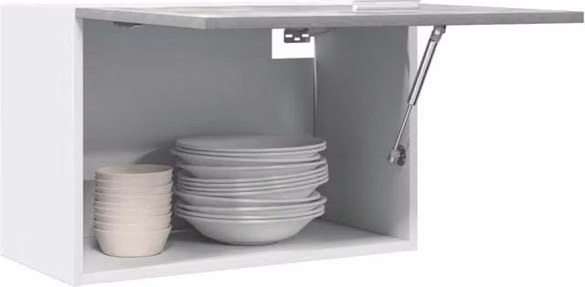 Berkfield Home Lyon Wall Mounted Hanging Kitchen Cabinet in Grey, W/D/H: 60 x 31 x 40 cm