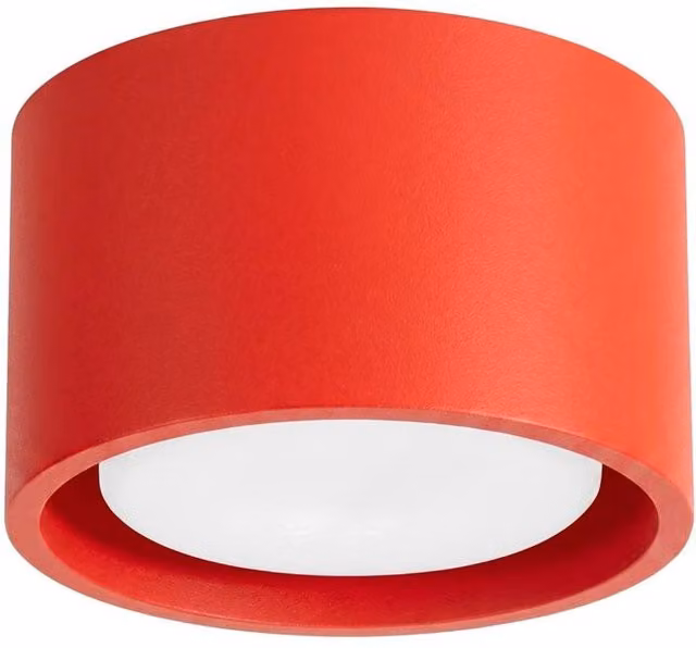 Sollux Lighting minimalist round ceiling lamp in red, W/D/H: 6 x 10 x 10 cm