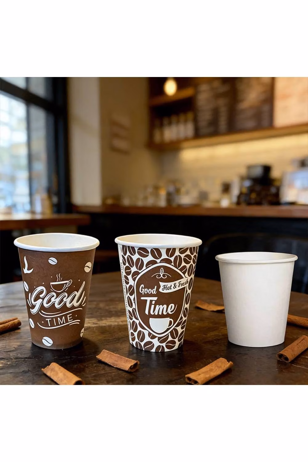 KDMD 50 Pack Disposable Brown Paper Drinking Cups, 8oz – 3