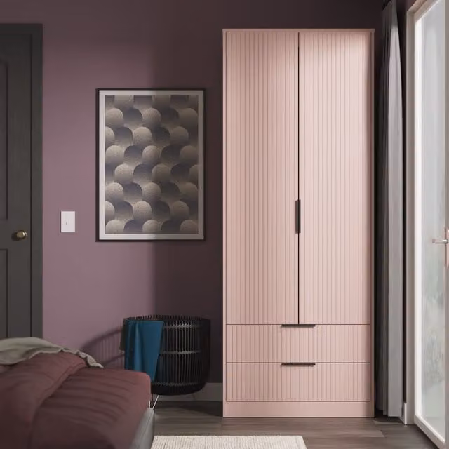 Ready Assembled 2 U Menai 2 Door 2 Drawer Wardrobe in Dusty Pink – 1