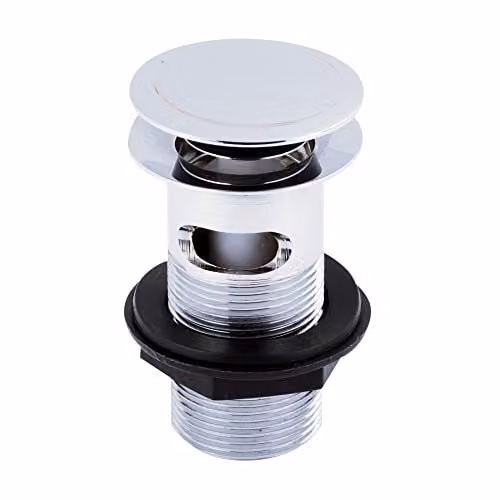 Nuie EK303 Modern Push Button Slotted Basin Waste in Chrome