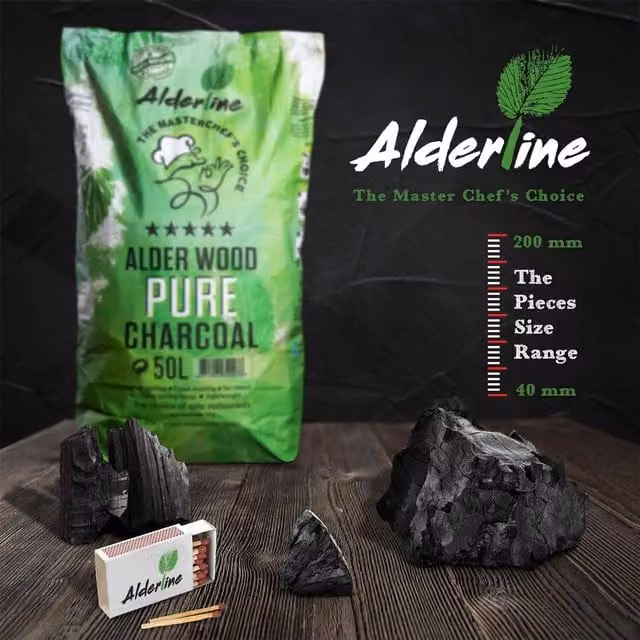 Royal Fire Alderline Natural Alder Wood Charcoal, 12 kg