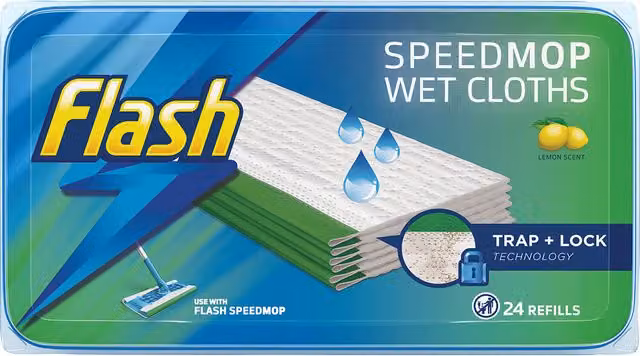 Flash Speedmop Refill Pads in Lemon Yellow and White, Pack of 24
