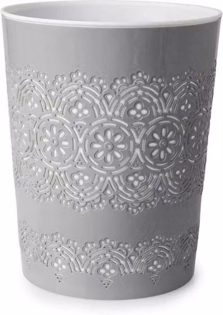 PAWNORA 9 Litre Waste Paper Bin, Light Grey