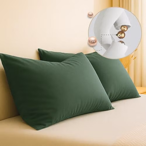 Brightr Sleep Antibacterial Cooling Silk Pillowcase in Green – 1