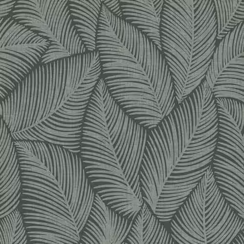 Muriva Denver Green Botanical Modern Floral Vinyl Wallpaper Roll