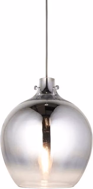 Loops Chrome and Transparent Glass Pendant Light with Adjustable Height – 1