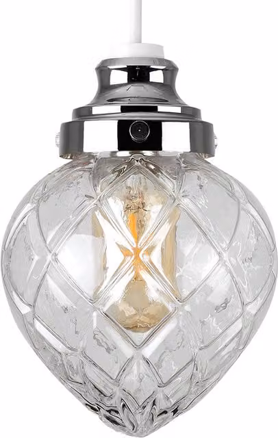 ValueLights Aphrodite Modern Silver and Chrome Glass Ceiling Pendant Shade