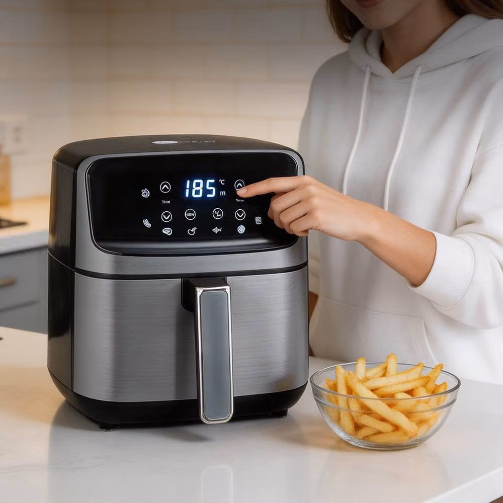 AFRA 4.5L Digital Air Fryer 1200W with LED Touch Controls and Timer in Grey – 2