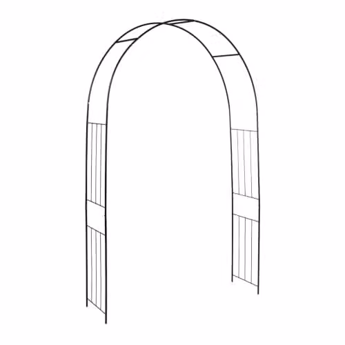 Esschert Design Black Metal Rose Arch Climbing Frame Support H: 217.5 cm, W: 152.49 cm, D: 37.0 cm