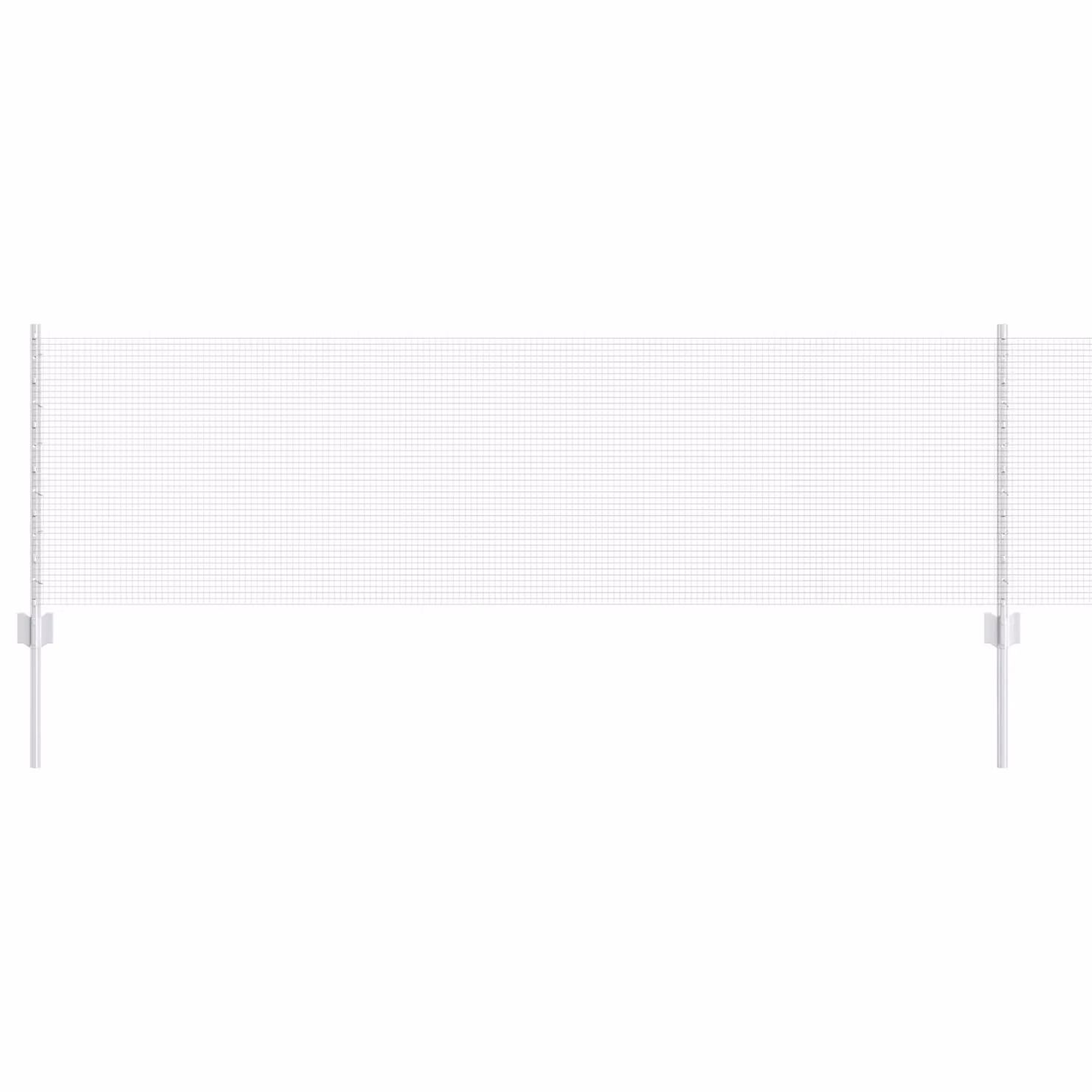 Berkfield Home Galvanised Steel Welded Wire Fence with 5 U-Profile Posts, Silver, W: 10 m, H: 0.6 m – 2