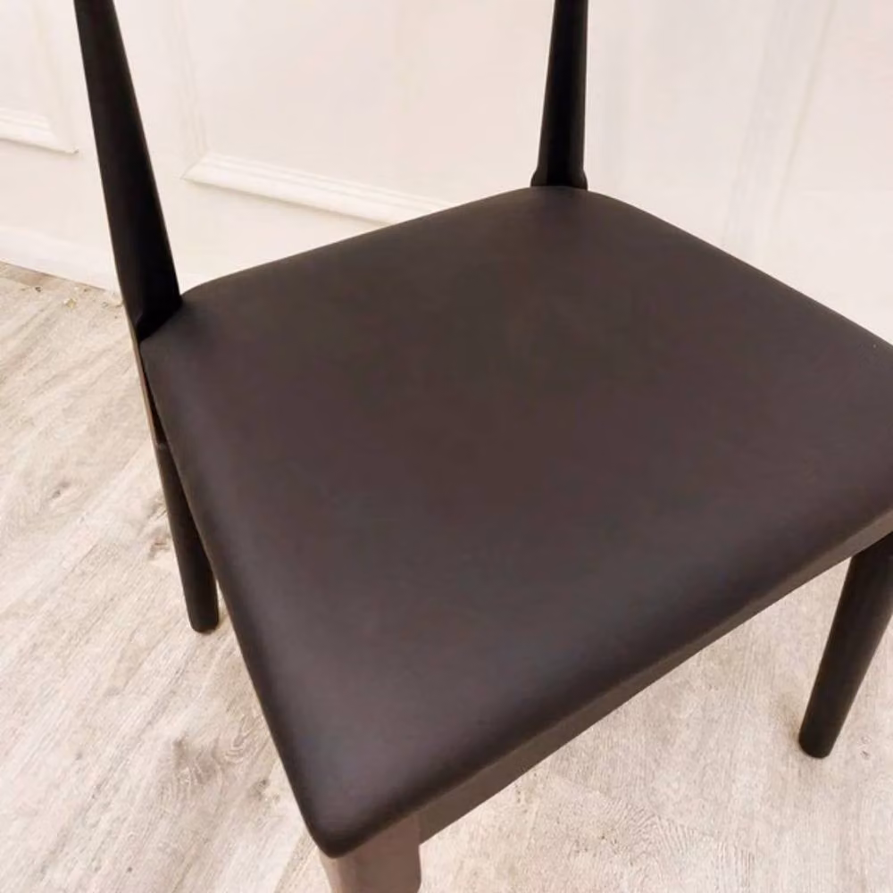 Stratus Interiors Elsa Wooden Wishbone Chair with Matt Black Seat – 2