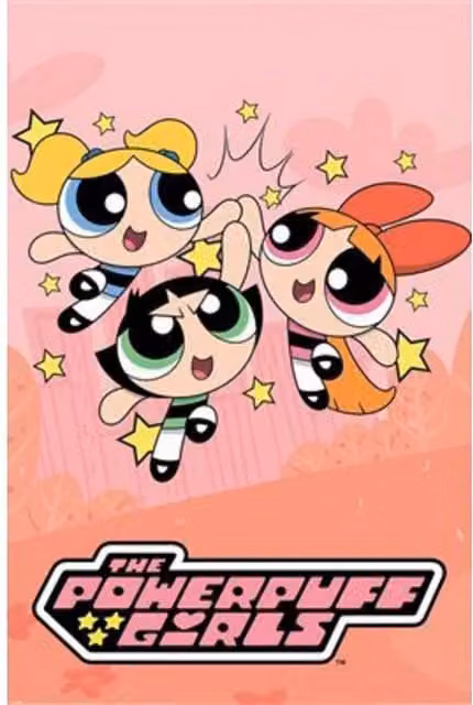 Powerpuff Girls Stars Multicolour and Pink Paper Poster