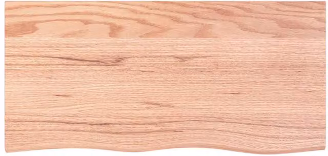 Berkfield Home Wall Mounted Rustic Oak Shelf, Light Brown, W: 100 cm, D: 50 cm, H: 2 cm