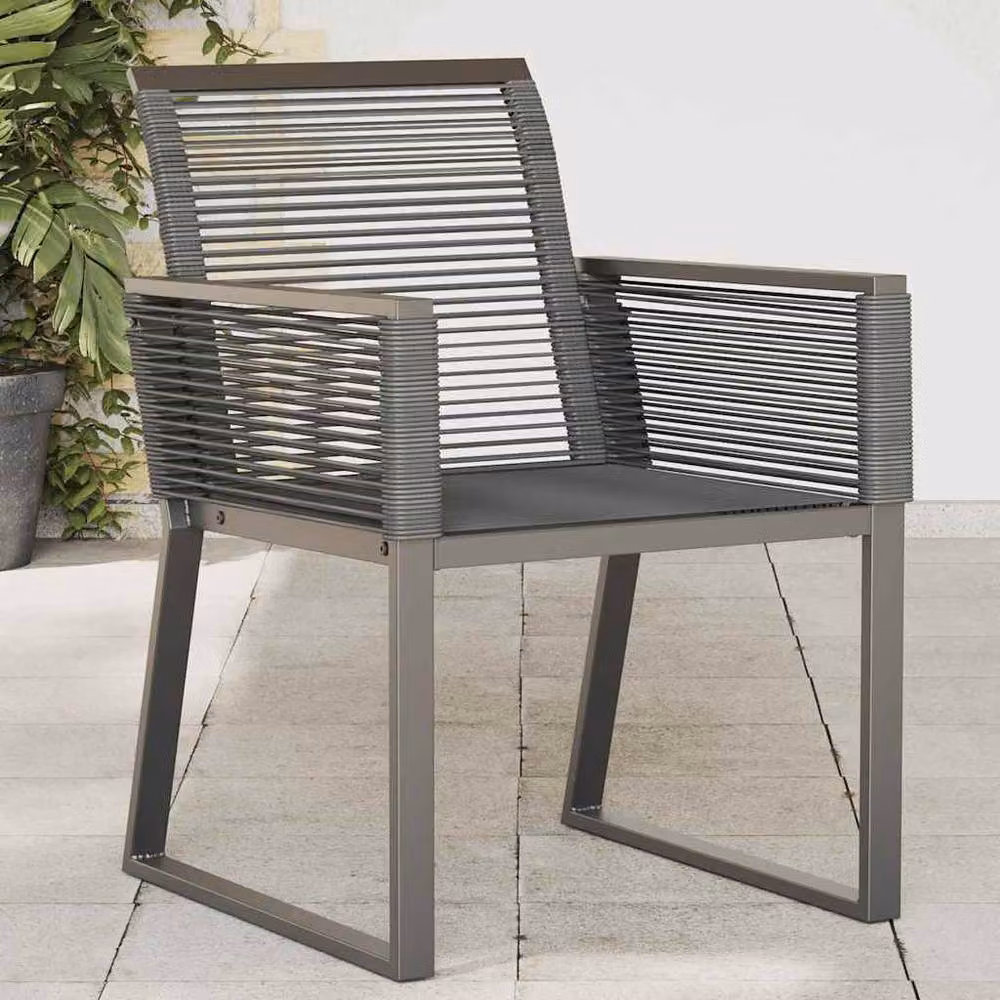 Berkfield Home Beautiful Garden Chairs, Set of 4, Black Poly Rattan and Metal – 2