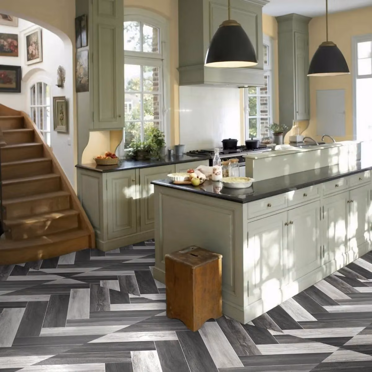 Vinyl Flooring UK Grey Rustic Wood Effect Foam Backed Plank Vinyl Flooring W/D/H: 200 x 100 x 0.23 cm – 6
