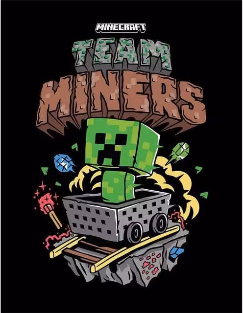 Minecraft Team Miners Multicolour Framed Paper Poster