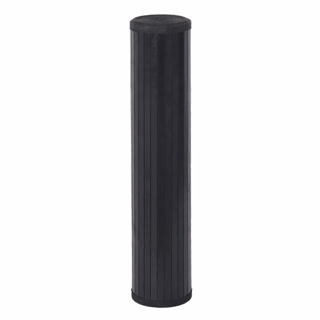 Berkfield Home Rectangular Bamboo Rug in Black, W/D/H: 100 x 1000 cm – 3