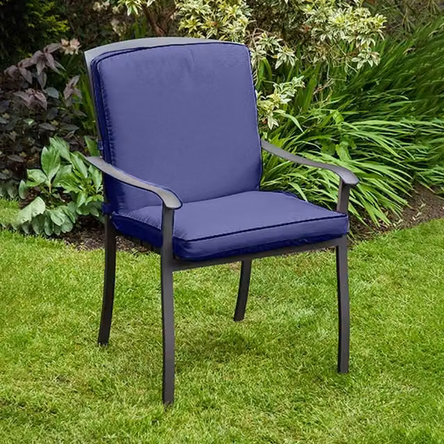Gardenista Lucca High Back Garden Chair Cushion in Blue Water Repellent Polyester