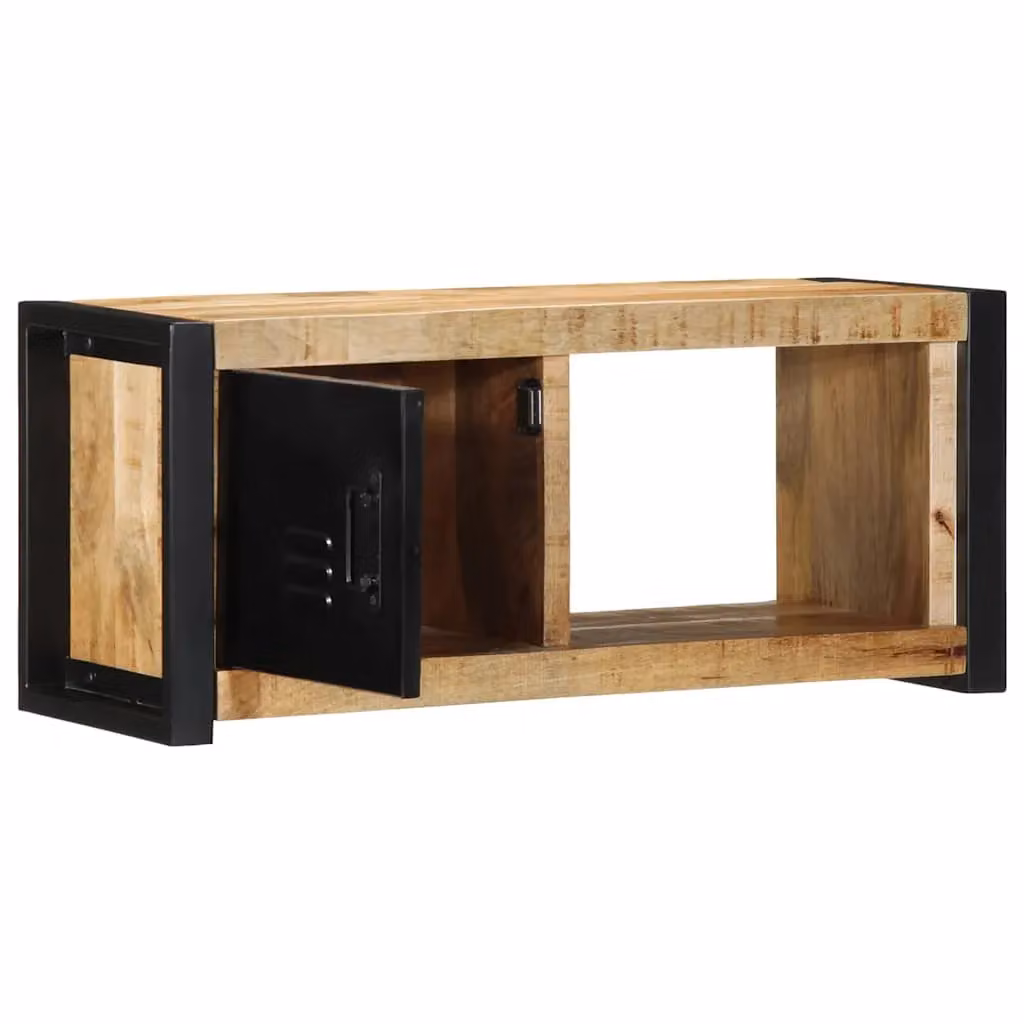 Berkfield Home Industrial Mango Wood TV Cabinet in Brown, W/D/H: 80 x 30 x 35 cm – 2