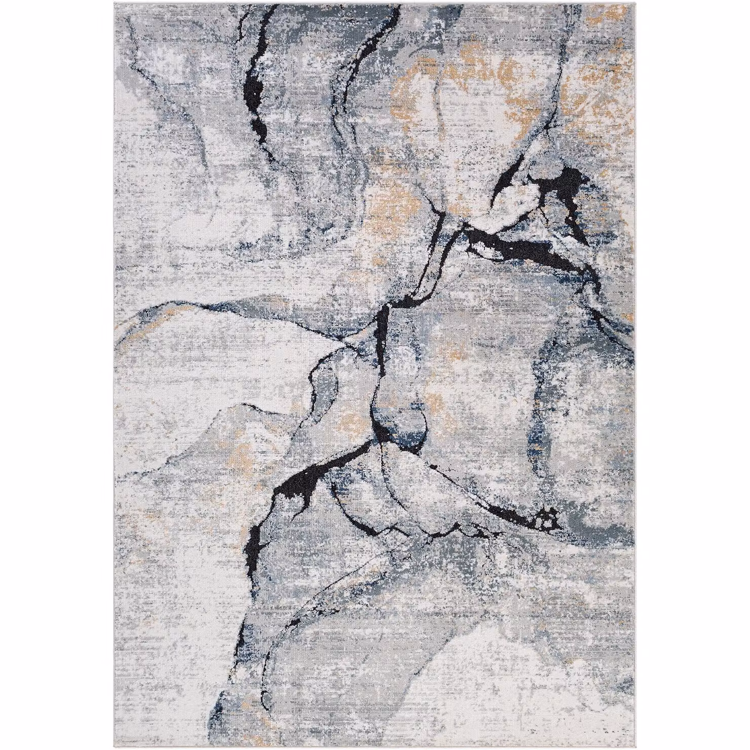 Livabliss Jolie Abstract Modern Marble Round Rug in Dark Blue, Grey, Brown and Ivory, Diameter: 200 cm – 2