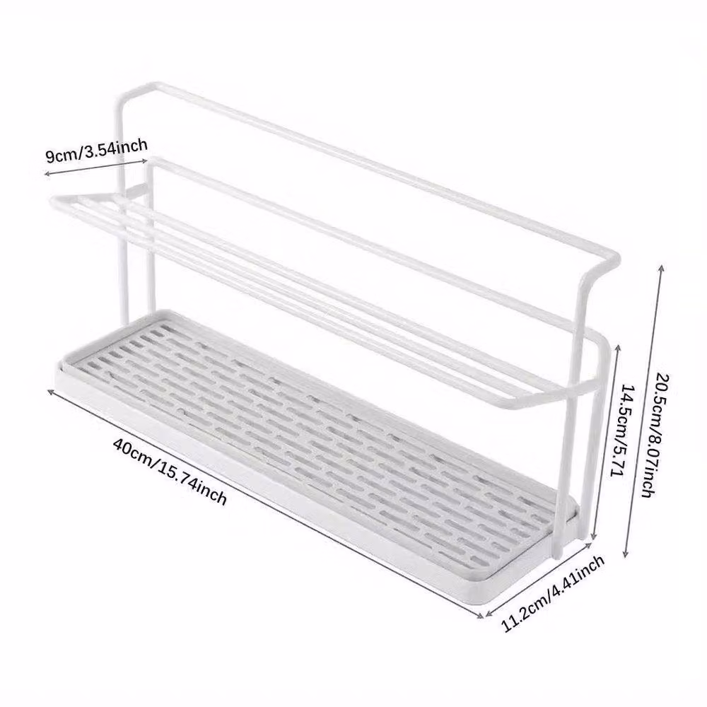 Kelvenix White 2 Tier Bottle Drying Rack and Cup Holder with Drip Tray – 2