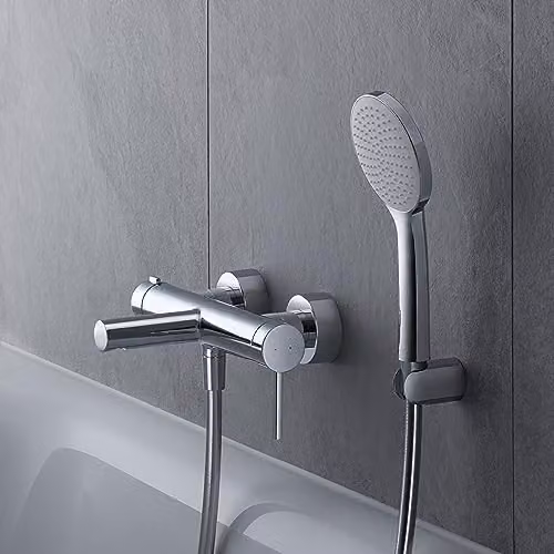 Duravit Round Anti-Limescale Rain Hand Shower in Chrome and White – 3