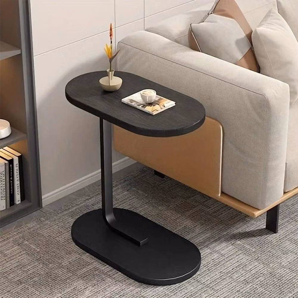 Kelvenix Black C-Shape Sofa Side Table and Computer Desk – 5