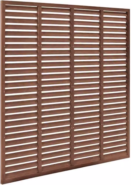 Berkfield Home Louver WPC PVC-Coated Fence, Brown, W/H: 180 x 180 cm