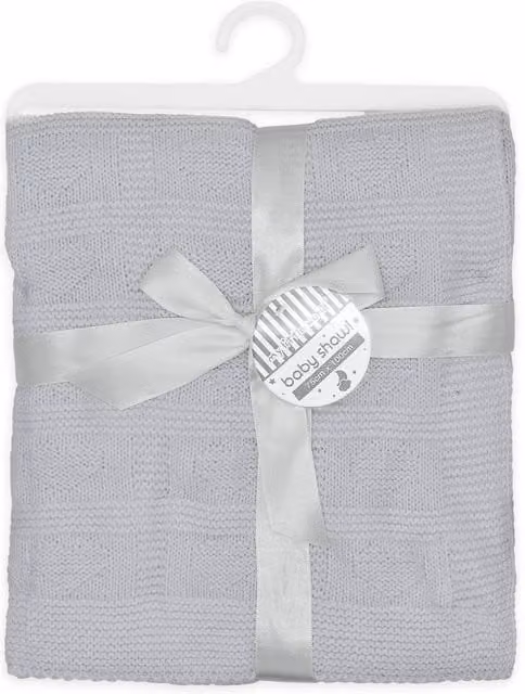 My Little World Knitted Fluffy Baby Blanket in Silver