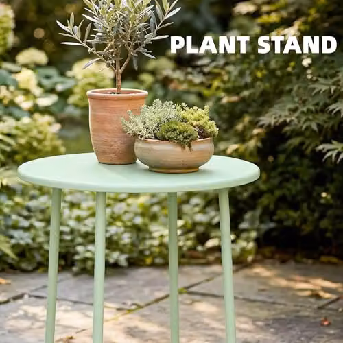 Outsunny Green Metal Round Garden Side Table – 7