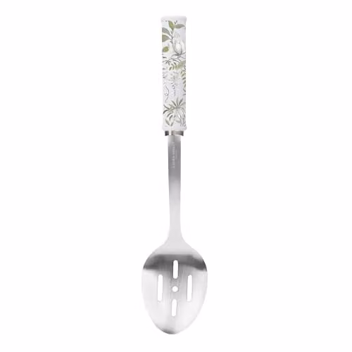 Laura Ashley Sage Parterre Stainless Steel and Ceramic Slotted Spoon in Green, Silver and Multicolour – 1