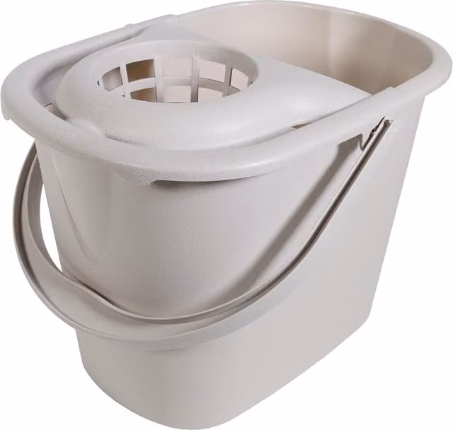 Tontarelli Plastic Mop Bucket with Wringer, 14 l, Grey