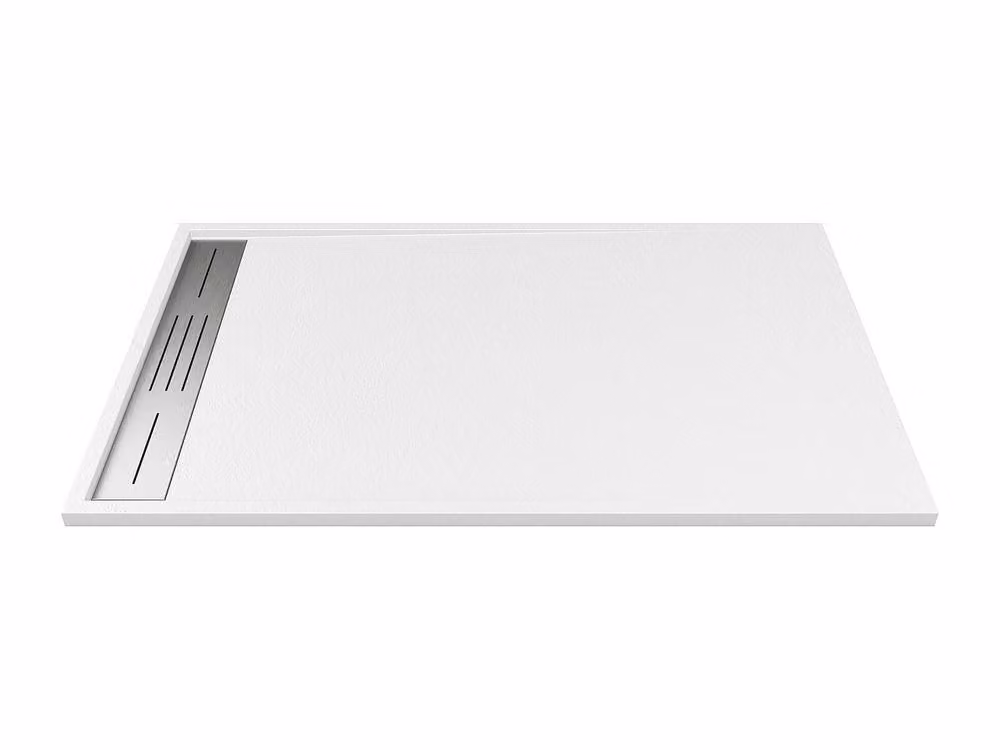 Vente-unique Resin Rectangular Shower Tray in White, W/D: 120 x 80 cm – 2