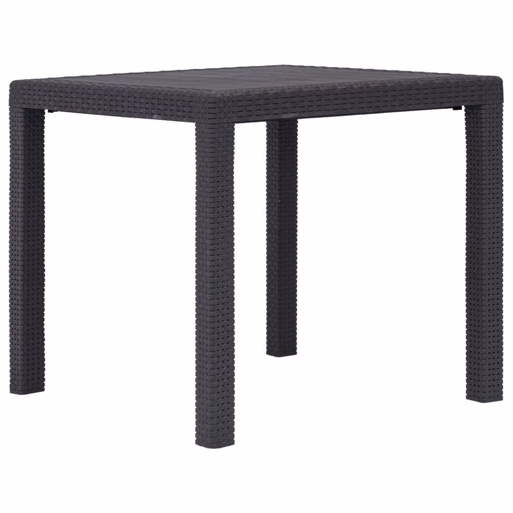 Berkfield Home Brown Plastic Rattan Look Garden Table, W/D/H: 79 x 79 x 72 cm – 2