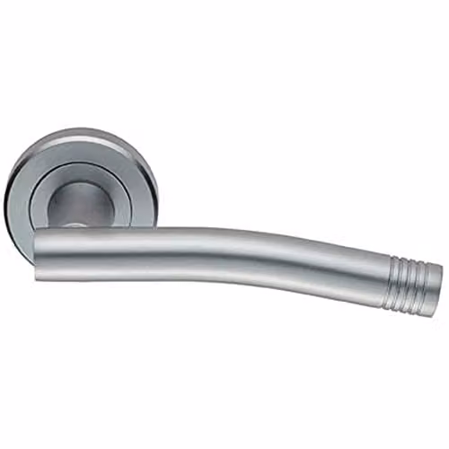 Loops Pair Round Bar Handle with Arch, Concealed Fix Round Rose, Satin Chrome – 1