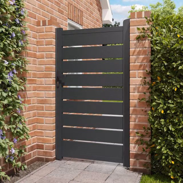BillyOh Madrid Decorative Aluminium Swing Garden Gate in Anthracite Grey