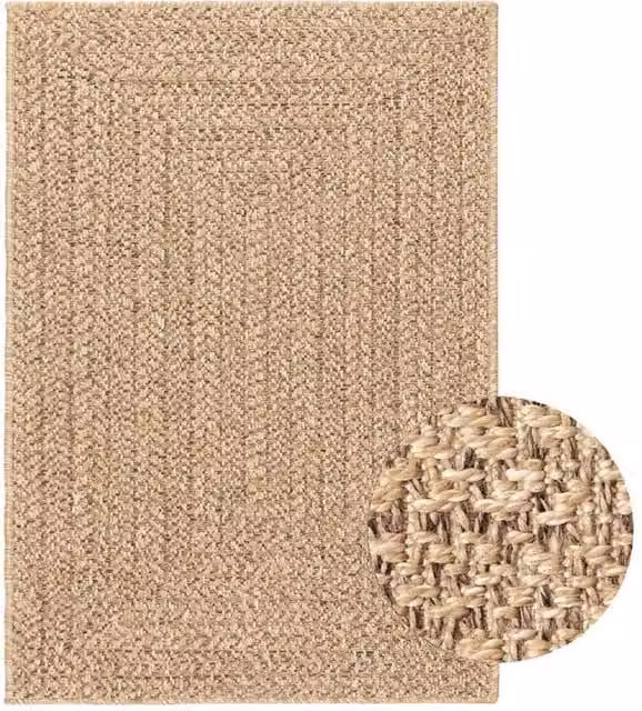 Berkfield Home Jute Look Indoor and Outdoor Rug in Sand and Beige, W: 160 cm, L: 230 cm