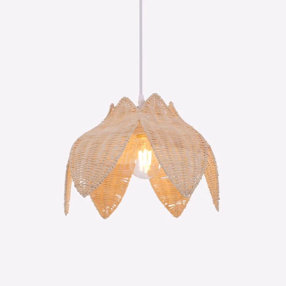 Living and Home AmberNest Suspended Rattan and Bamboo Pendant Light in Beige and Brown – 2