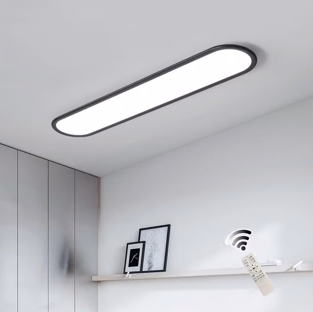 Garwarm Modern Full Spectrum LED Linear Ceiling Light, 36W, Black, W: 70 cm