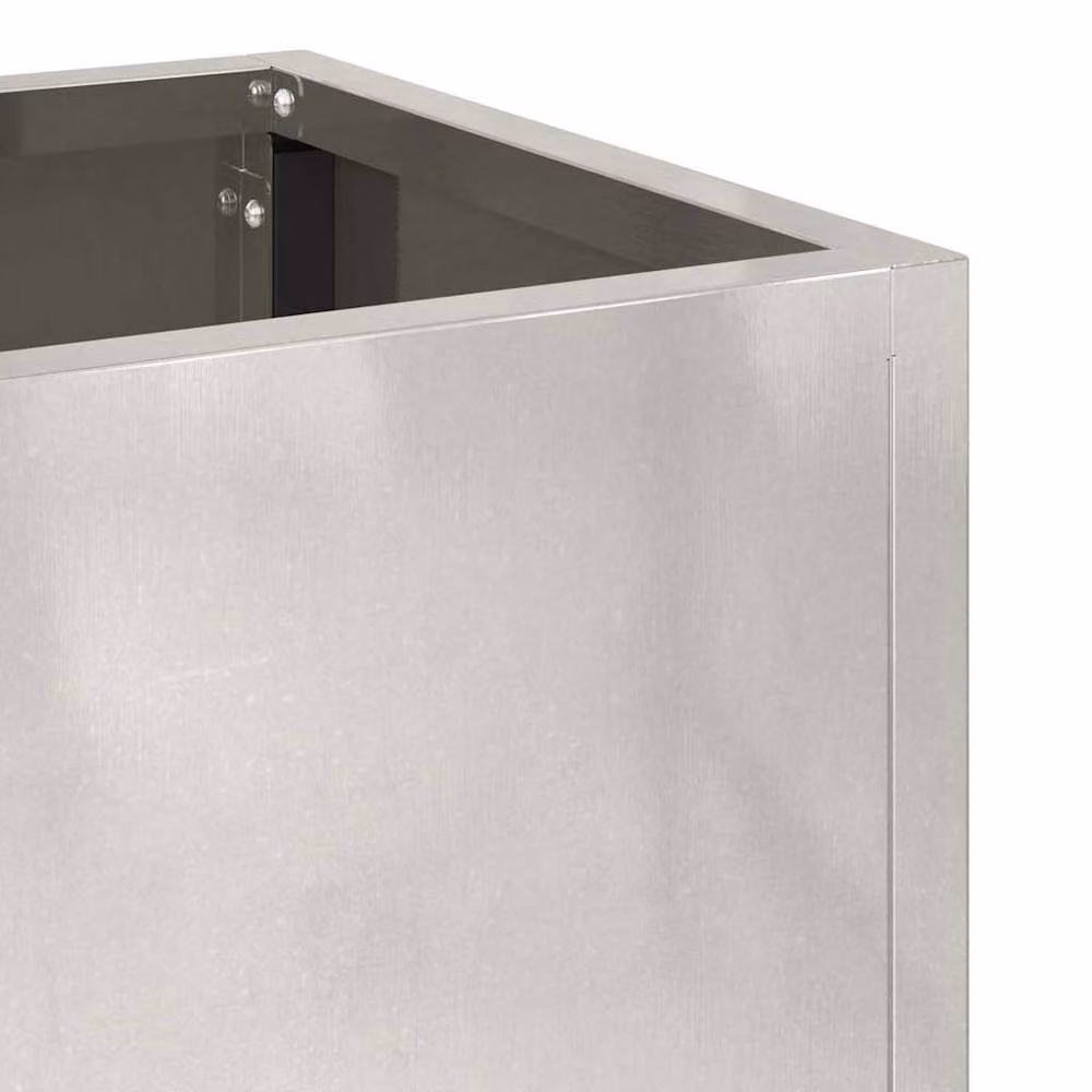 Berkfield Home Raised Garden Planter in Silver Stainless Steel, W: 60 cm, D: 26 cm, H: 45 cm – 5