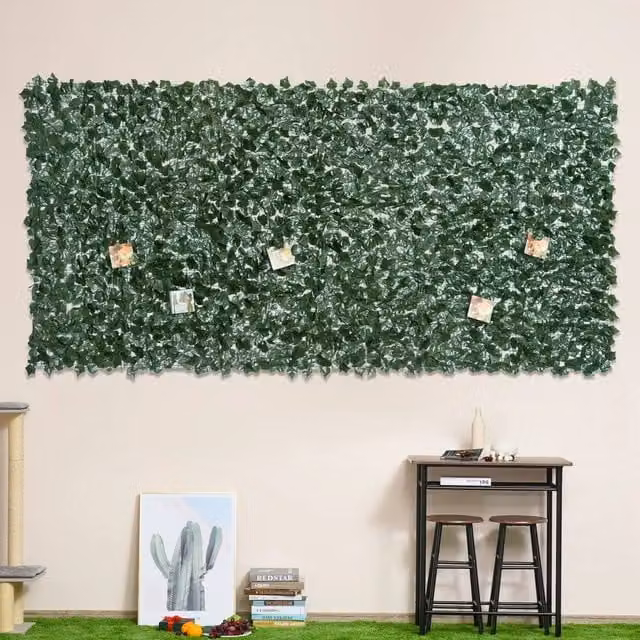 EONLION Green Artificial Leaf Hedge Panel Garden Fence, Width: 100 cm – 1
