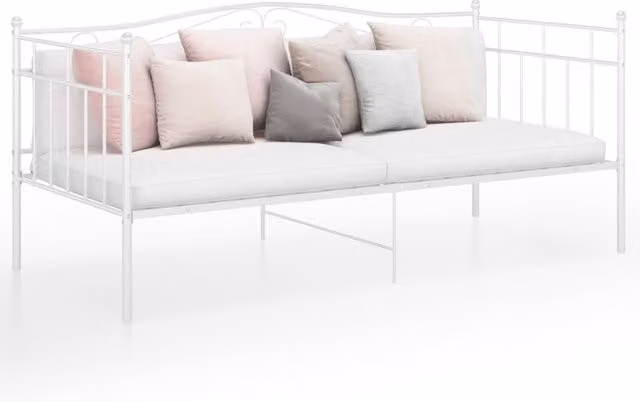 Berkfield Home White Metal Sofa Bed Frame W/D/H: 90 x 200 cm