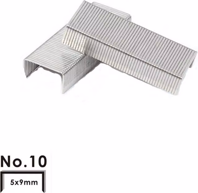 Foska No. 10 Steel Staples, Pack of 1000, Silver and Multicolour