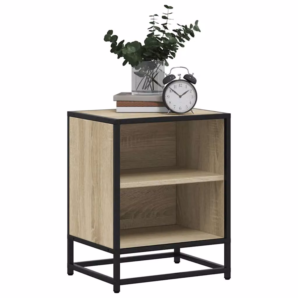 Berkfield Home Set of 2 Bedside Cabinets in Sonoma Oak and Brown, W/D/H: 40 x 31 x 50 cm – 4